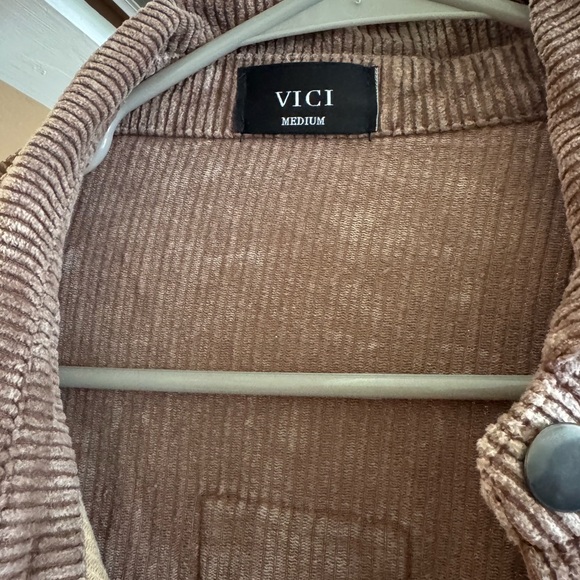 Vici Two-Tone Corduroy Jacket in Brown and Tan - Picture 3 of 4